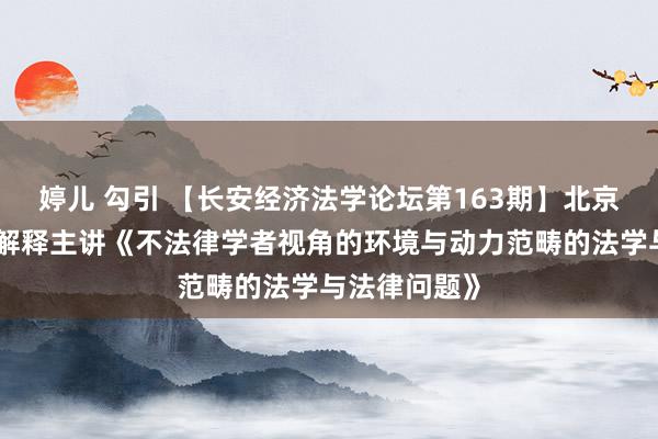 婷儿 勾引 【长安经济法学论坛第163期】北京大学邱国玉解释主讲《不法律学者视角的环境与动力范畴的法学与法律问题》